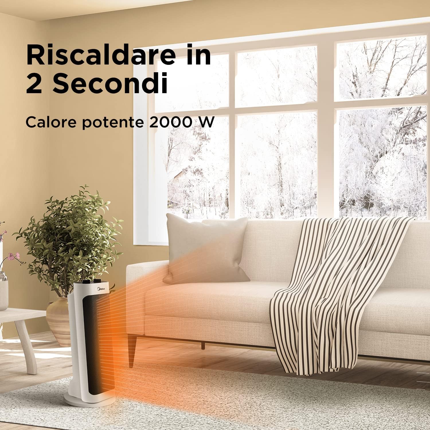 Detalle de Midea NTH20-19JE Stufetta 2000W per casa 📢