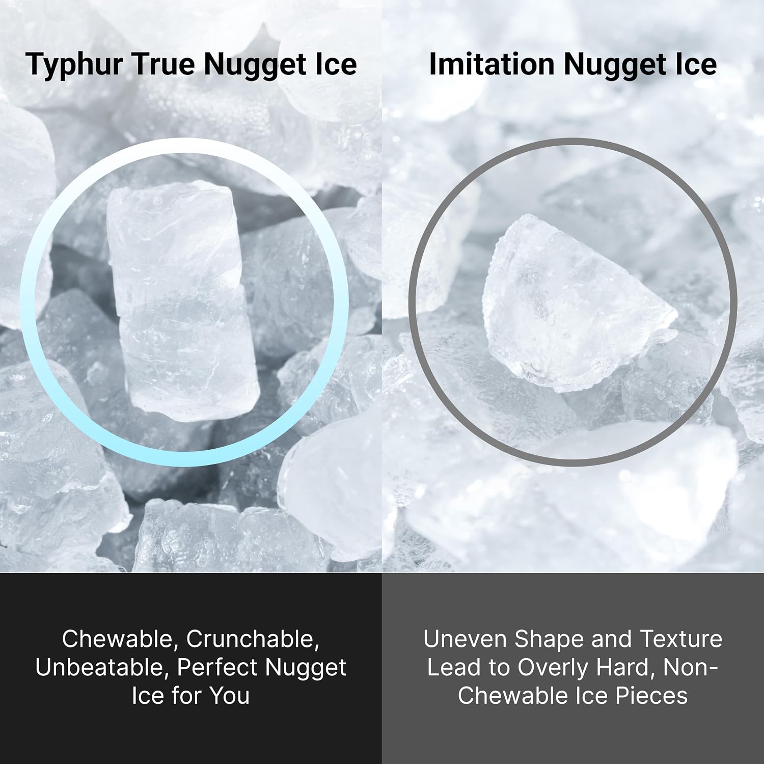 Detalle 2 de Typhur Fast Nugget Ice Maker Pro CM03P, Black Steel, App Control