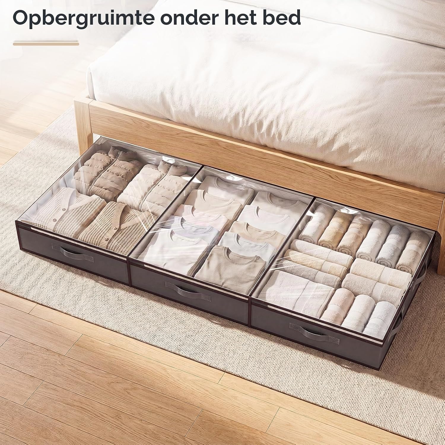 Thumbnail 4 de JAECU CD40-2 opbergzakken onder bed, 2 x 40 liter, opvouwbaar
