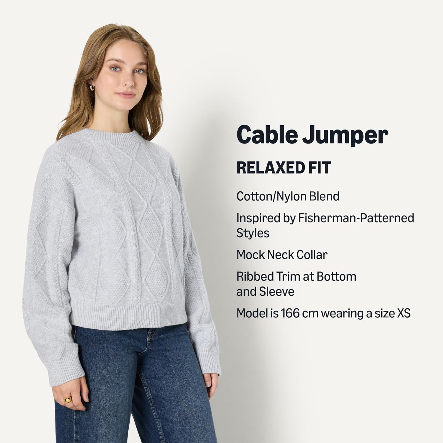 Thumbnail 3 de Amazon Essentials Women's Relaxed-Fit Cable Crewneck Jumper