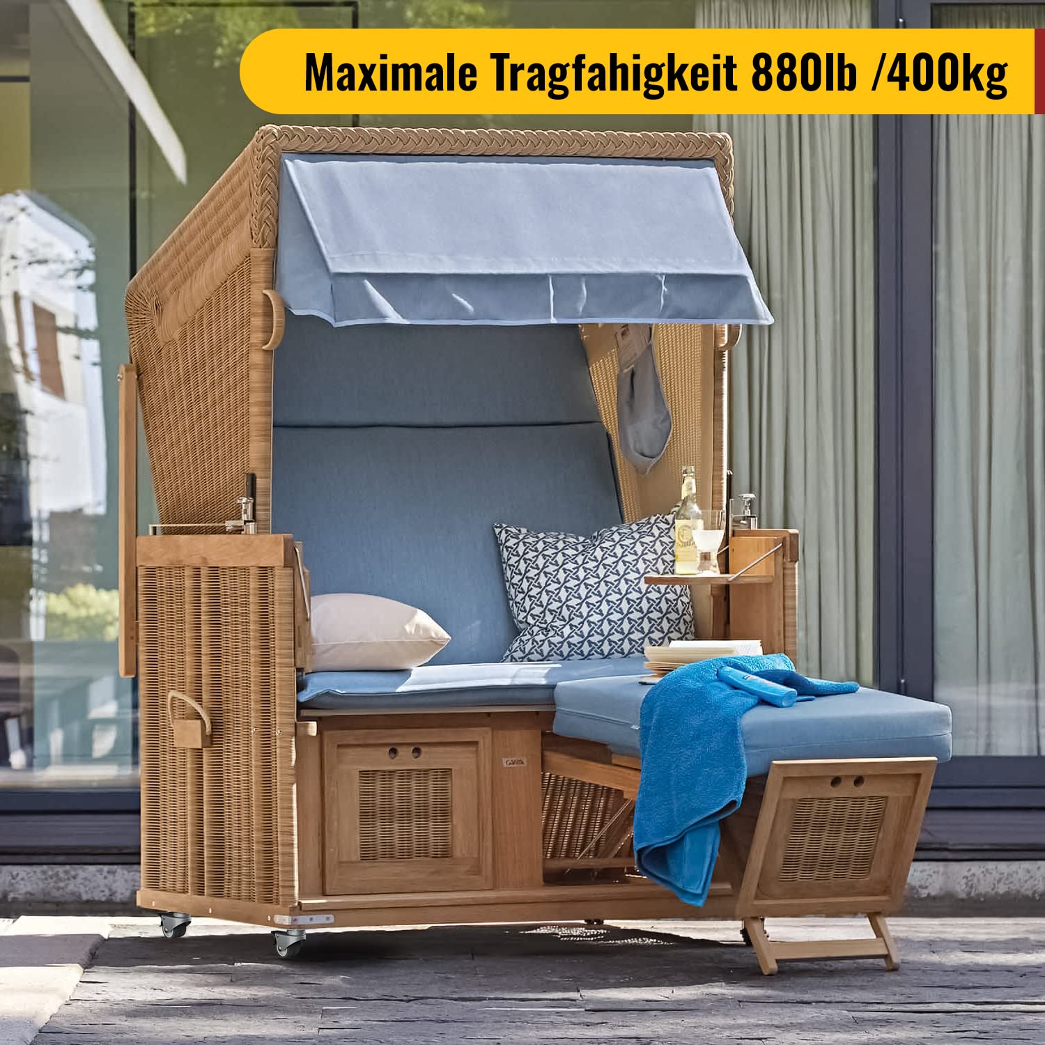 Thumbnail 3 de 50 mm Möbelrollen mit Sicherheitsbremse – 4er Set Schwerlastrollen (2 gebremst, 2 ohne) mit 400 kg Gesamtkapazität