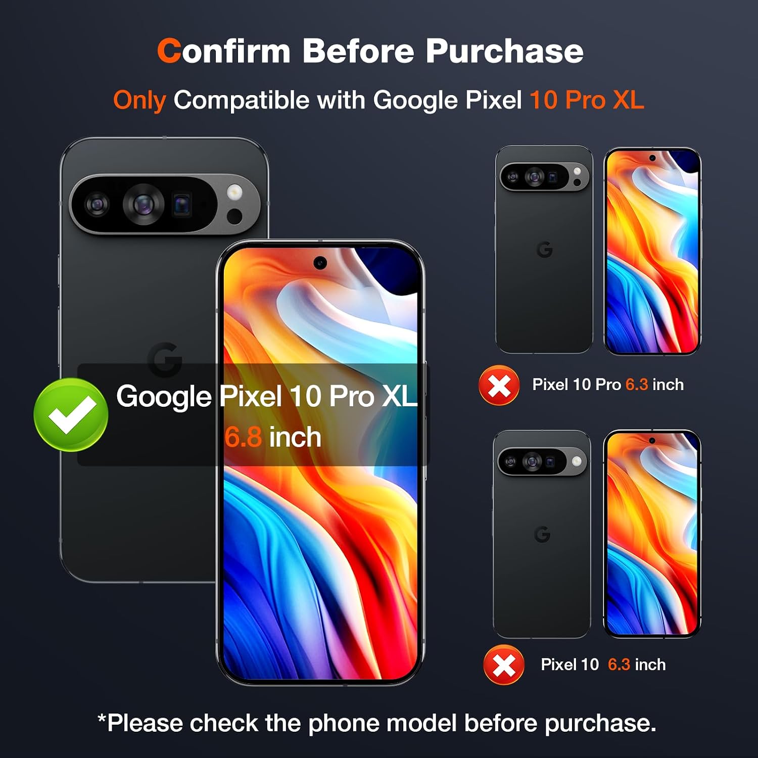 Detalle de LK 2+2 Pack Screen Protector for Google Pixel 10 Pro XL (2 Tempered Glass + Camera Lens Protectors) with Fingerprint Unlock Support