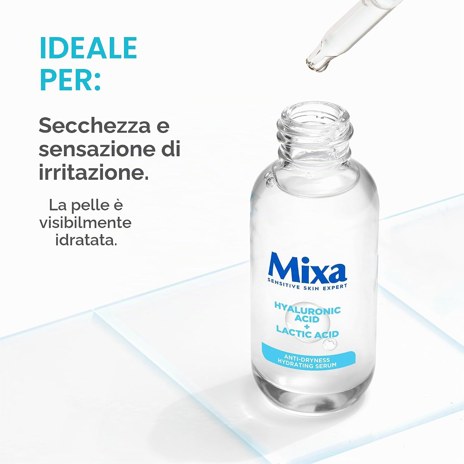 Detalle de Mixa Siero concentrato reidratante per pelli disidratate e sensibili – 30 ml