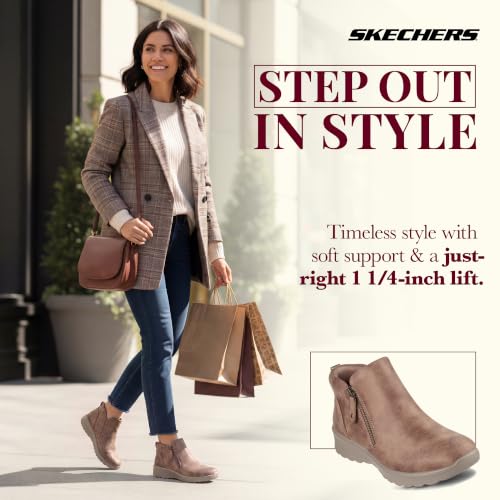 Detalle 2 de Skechers Lovely Vibe Fall in Bloom, botines de mujer Mushroom Microleather