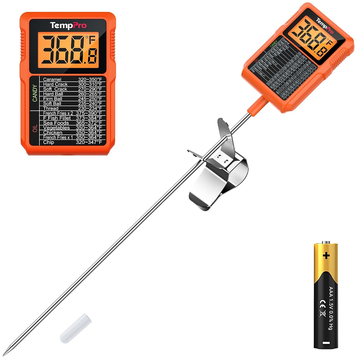 Detalle de TempPro TempDip PLUS TP510 Digital Candy Thermometer with 10-Inch Probe