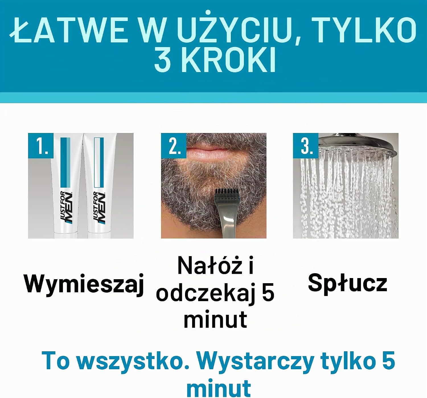 Detalle 2 de Just for Men M35 żel koloryzujący do brody i wąsów, średni brąz, bez amoniaku