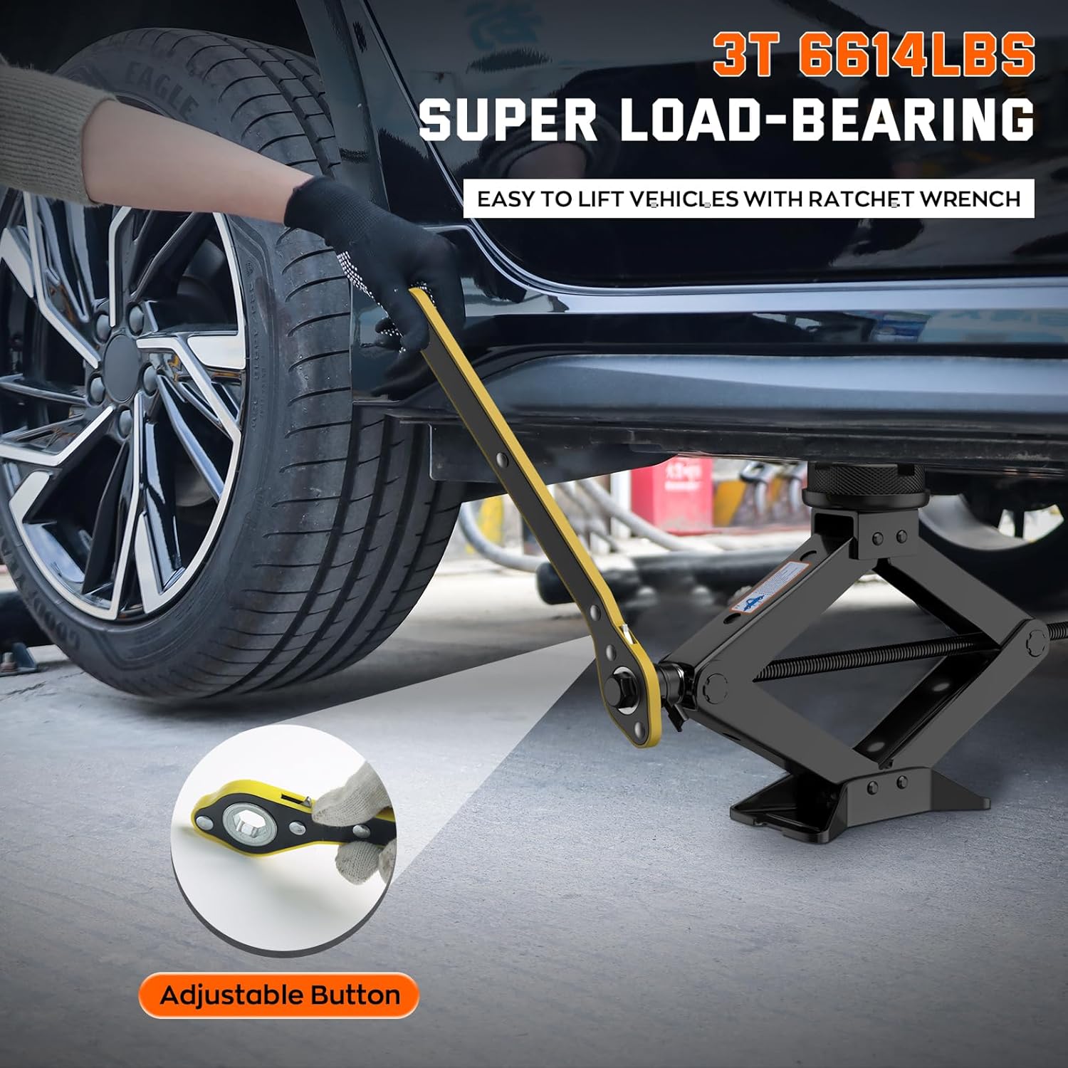 Detalle de IMAYCC 3 Ton Scissor Jack with Complete Tire Changing Kit