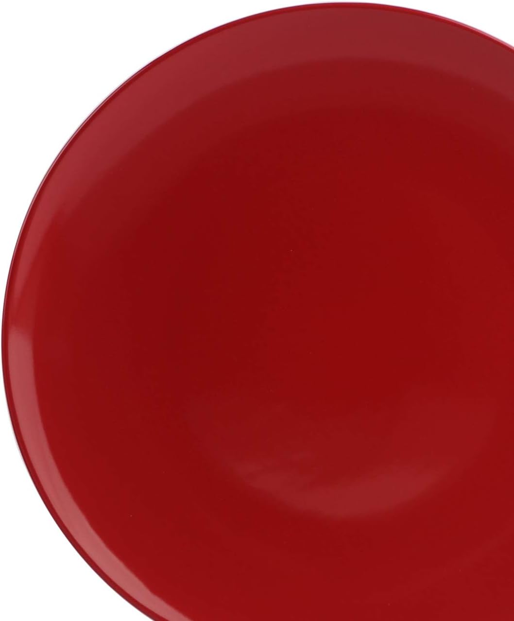 Detalle de Amazon Basics 18-Piece Stoneware Dinnerware Set – Fire Engine Red (Service for 6)