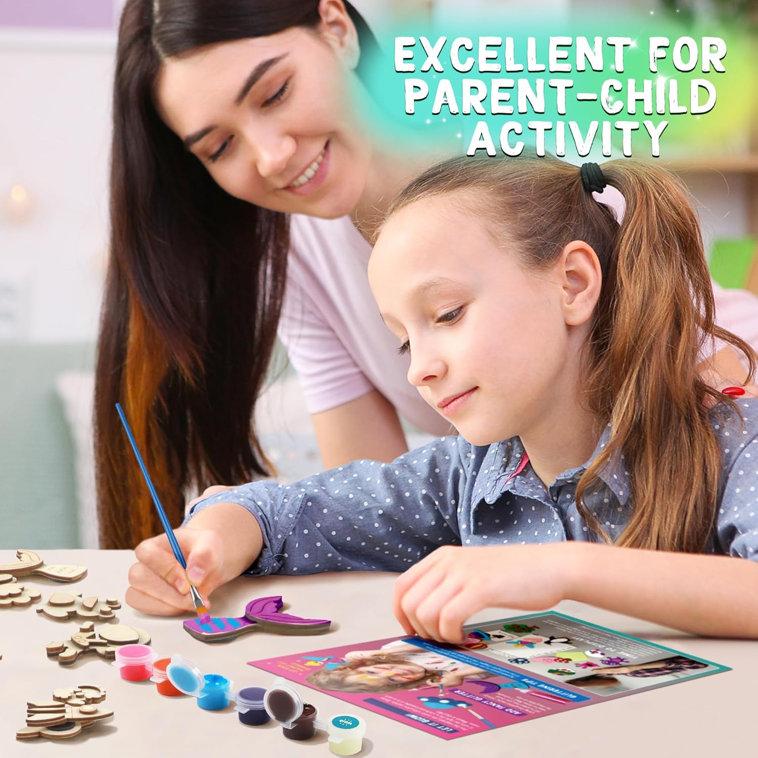 Thumbnail 6 de Byncceh Kit de Peinture Aimant en Bois 40 Pièces – Activité créative pour enfants dès 6 ans