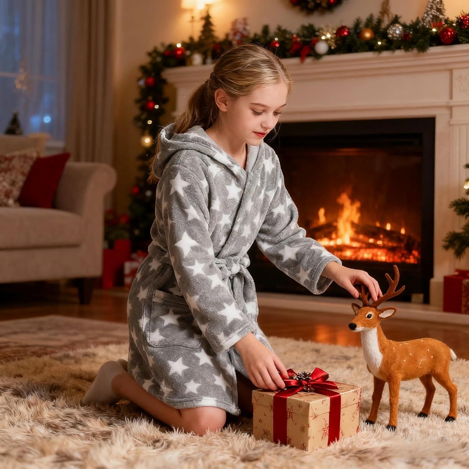Detalle de V.&GRIN Girls' Fleece Robe