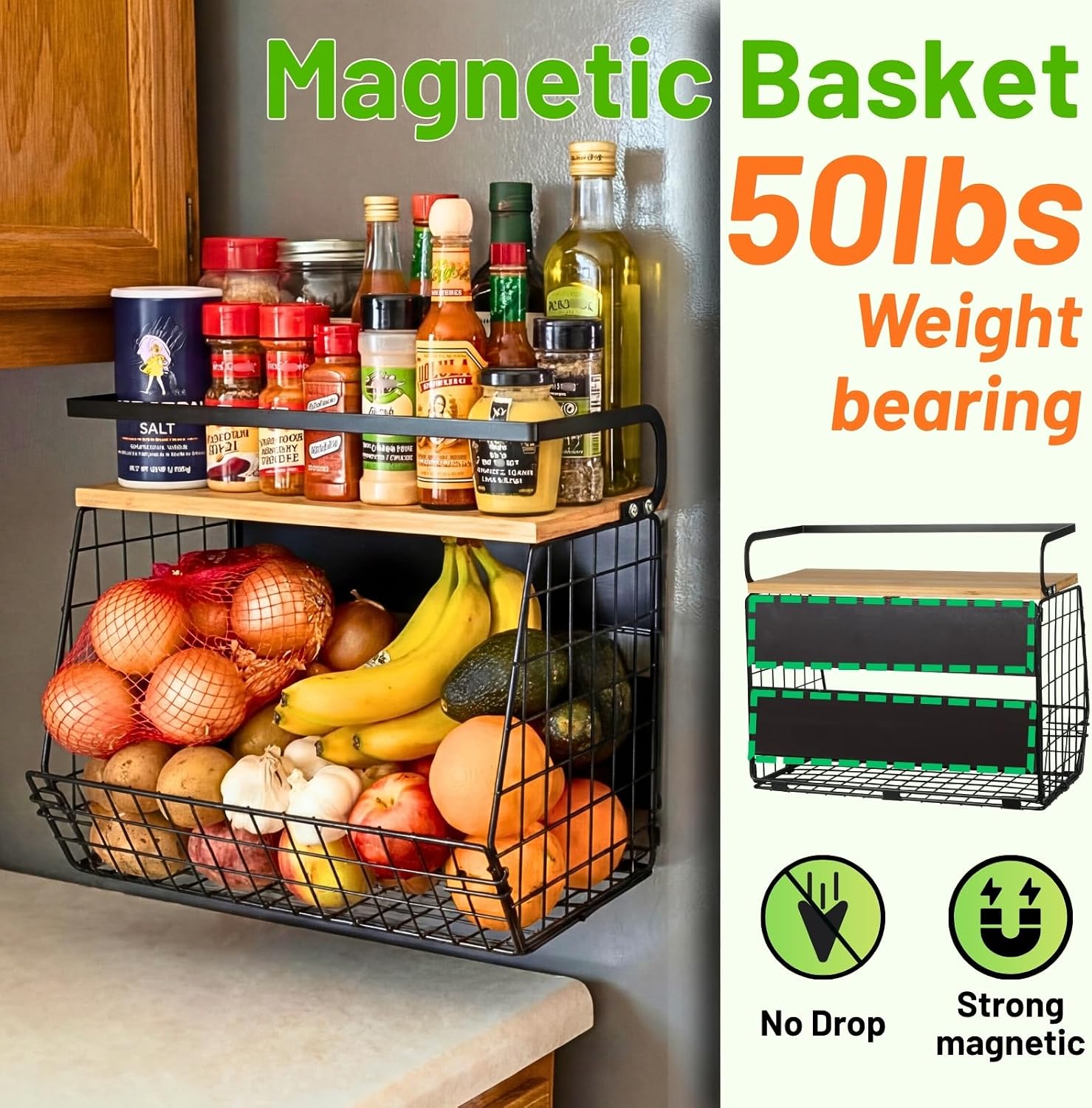 Thumbnail 1 de Ofiray-home Magnetic Fridge Shelf for Pantry 🍽