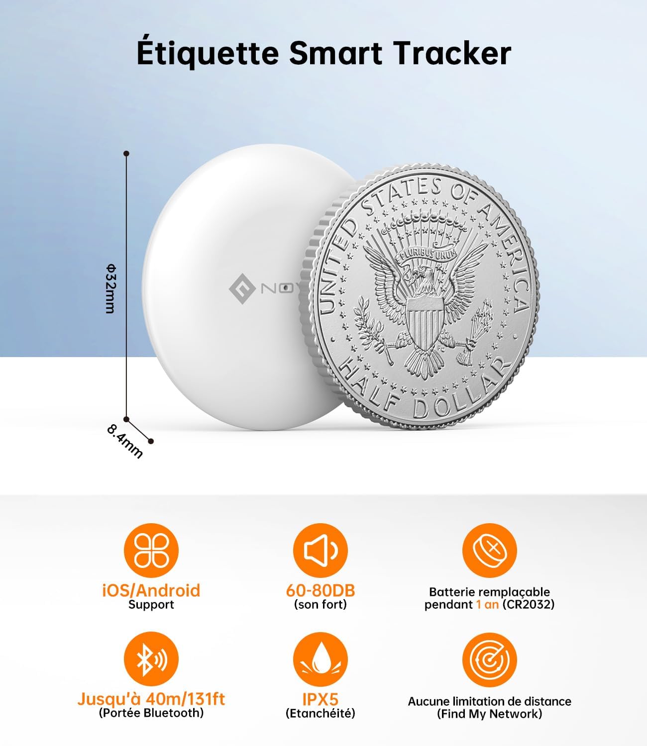 Thumbnail 1 de NOVOO Smart Tag 4 Pack Étiquette Bluetooth