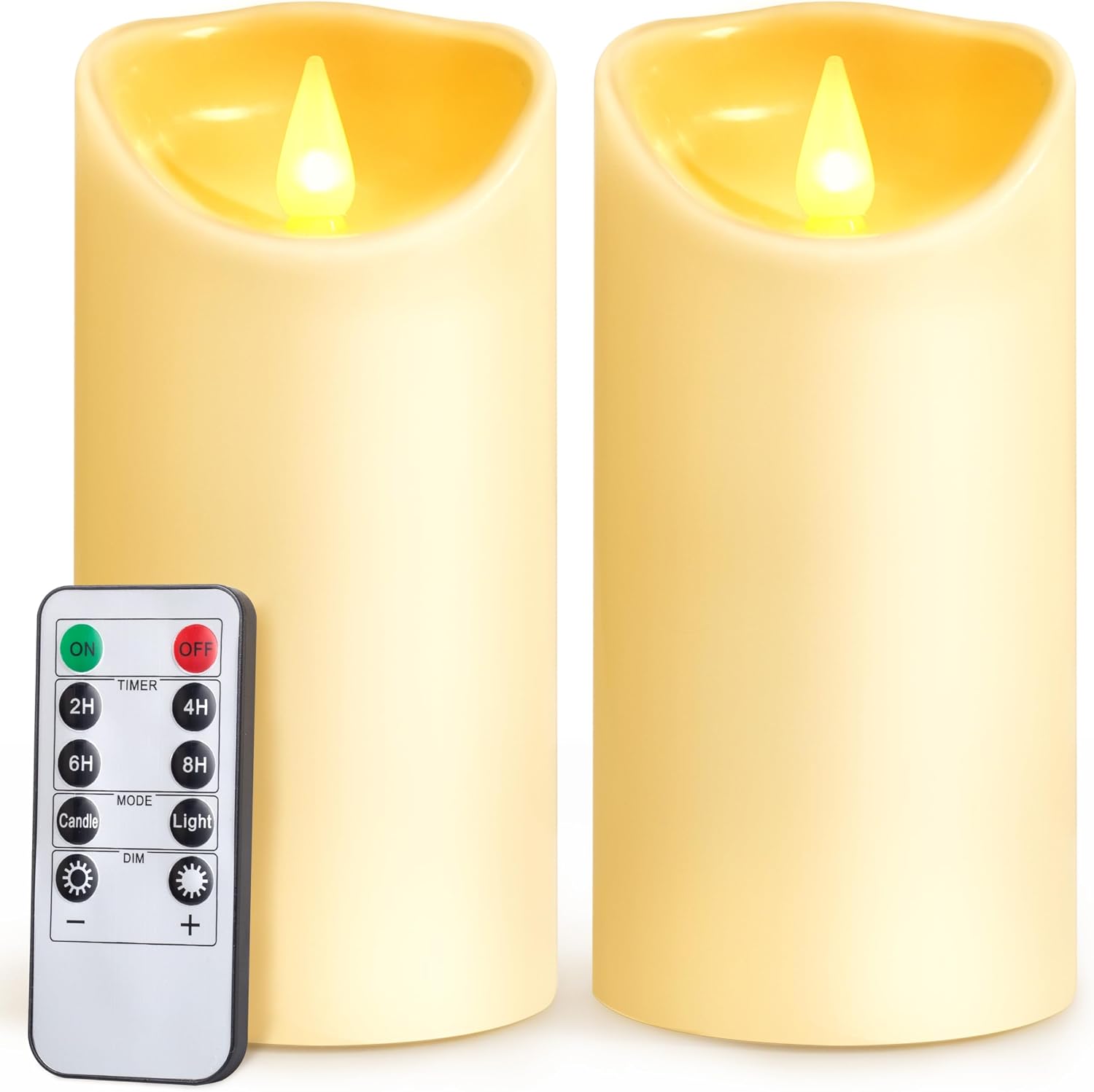 Detalle de AuroraWave LED Candles 6"x3" set of 2 🕯