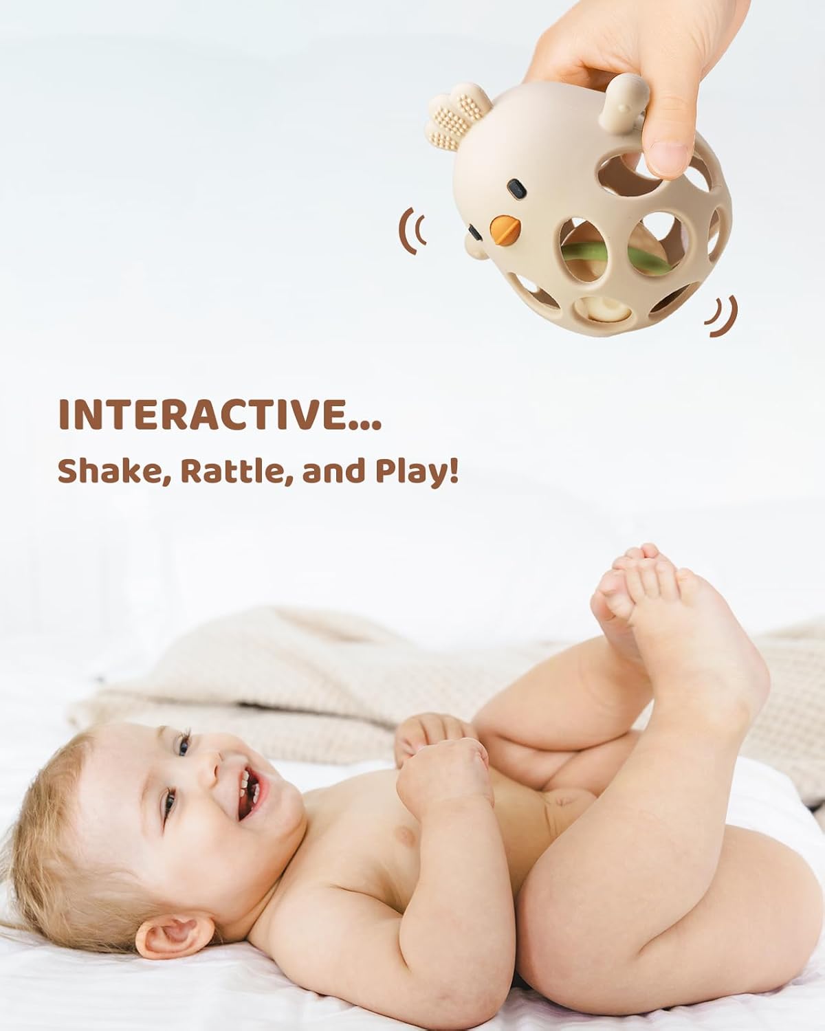Thumbnail 2 de ChooKaChoo 2-in-1 Baby Teething Rattle Toy (3–12 Months) — Food-Grade Silicone Teether & Rattle