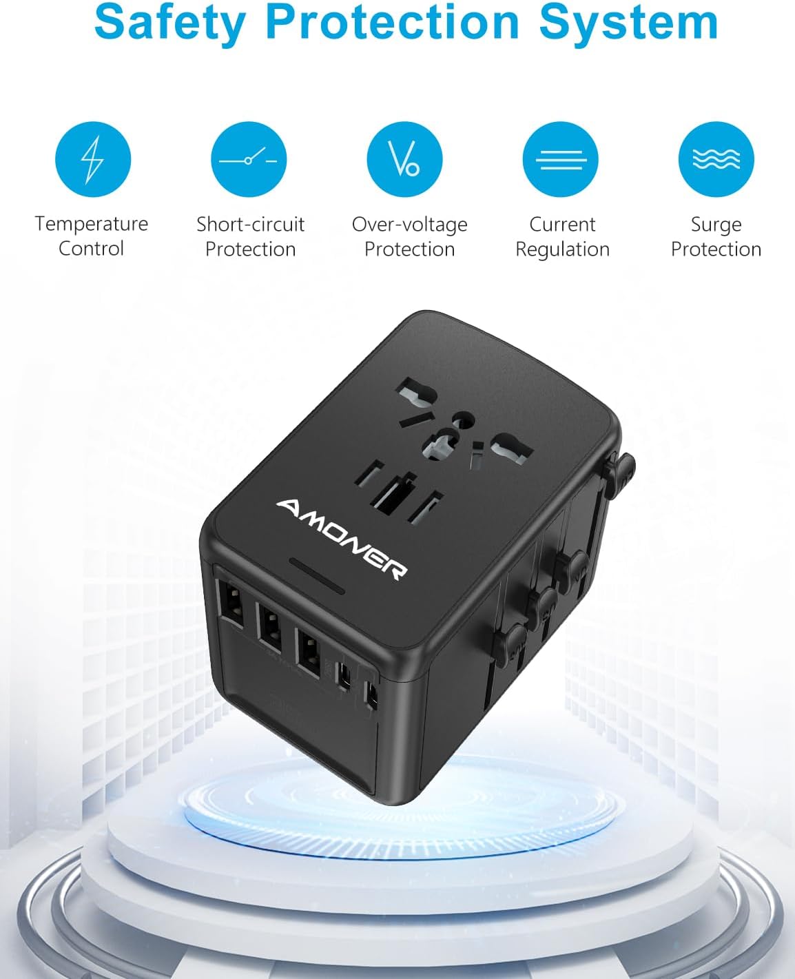 Thumbnail 5 de Amoner 35W Adaptador Universal de Viaje 🌍 con USB