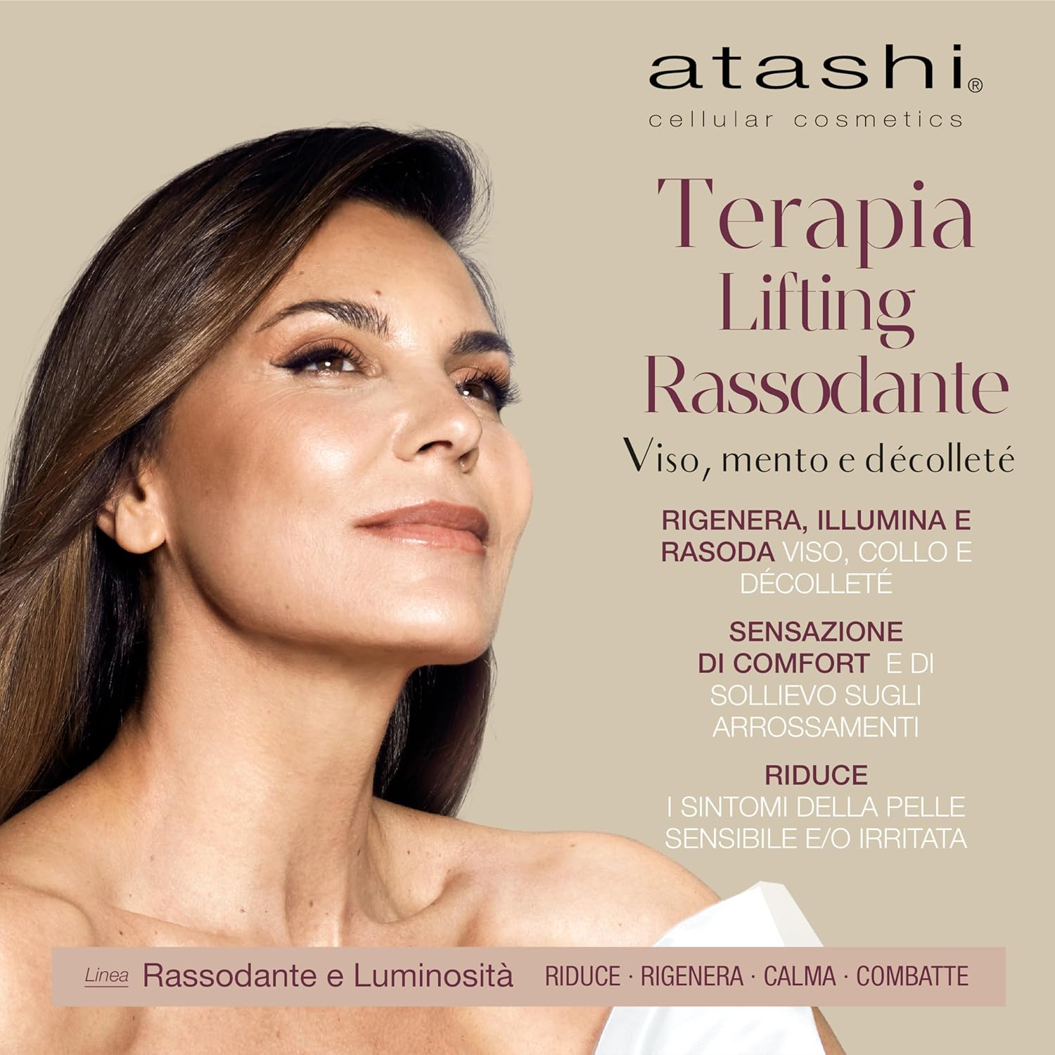 Detalle 2 de atashi Compattezza e Luminosità – Trattamento Rassodante Viso, Mento e Décolleté