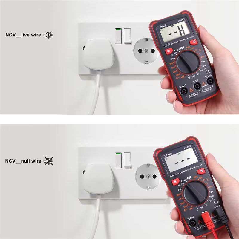 Detalle de BEVA digitale multimeter met achtergrondverlichting en temperatuurmeting tot 1.000 °C
