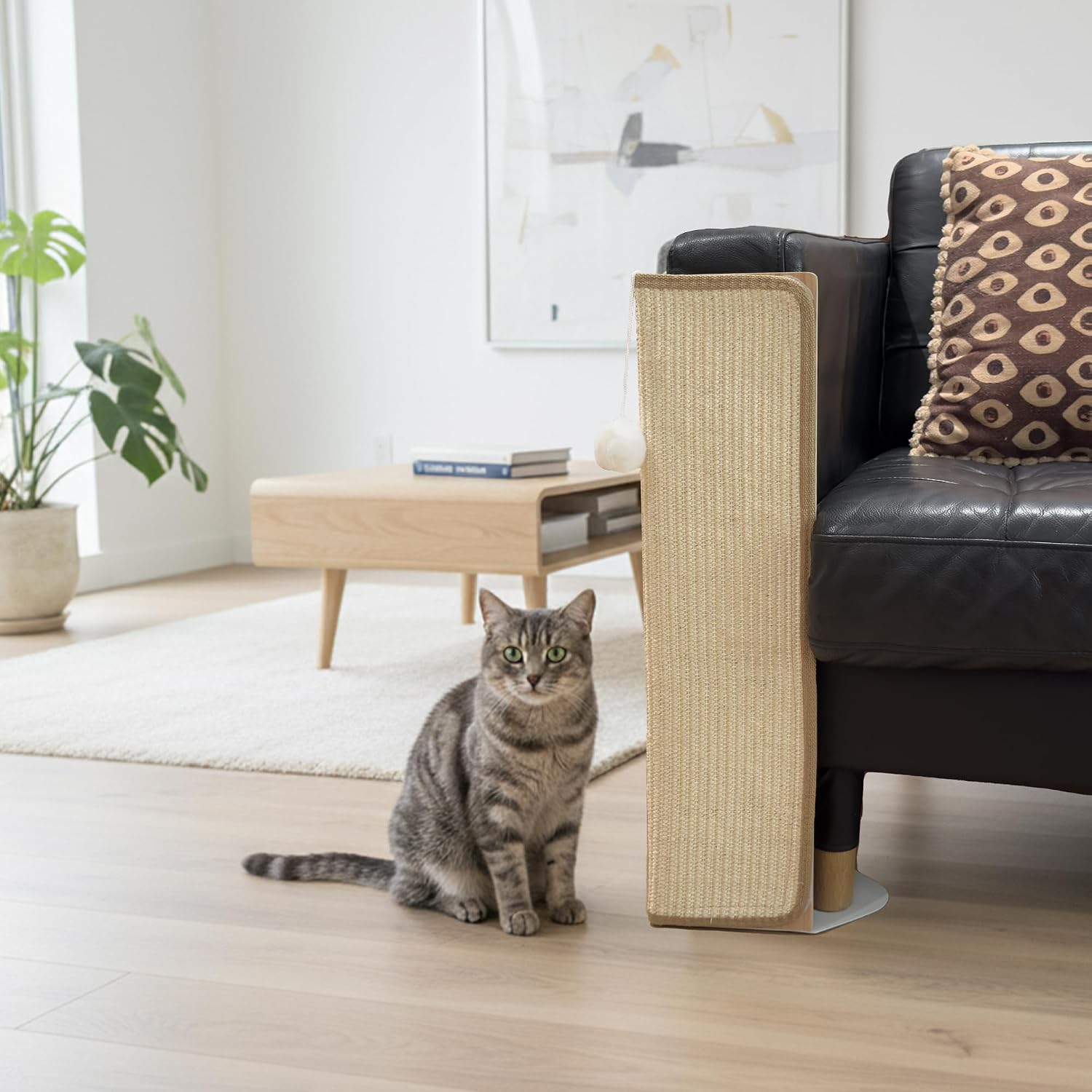 Thumbnail 6 de PETKARAY Under-Furniture Cat Scratcher: 60cm Sisal Scratching Post for Sofa Corners