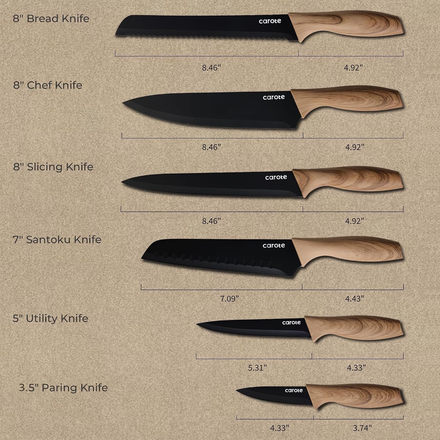 Detalle 2 de CAROTE Knife Set, 12-Piece