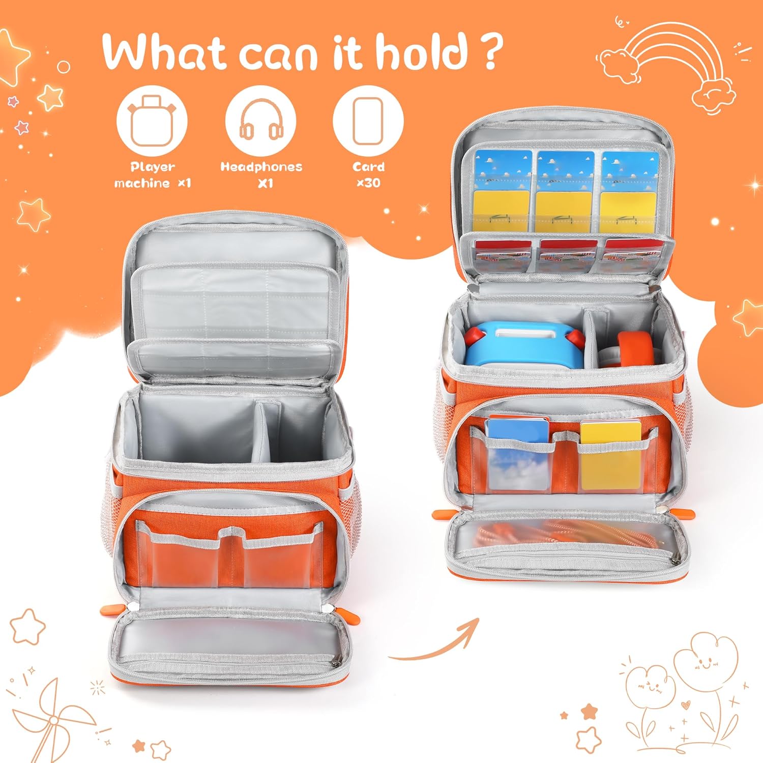 Detalle de TATAVR Travel Carrying Case for Yoto Player 3rd gen – Card Holder for 30 Cards with Shoulder Strap