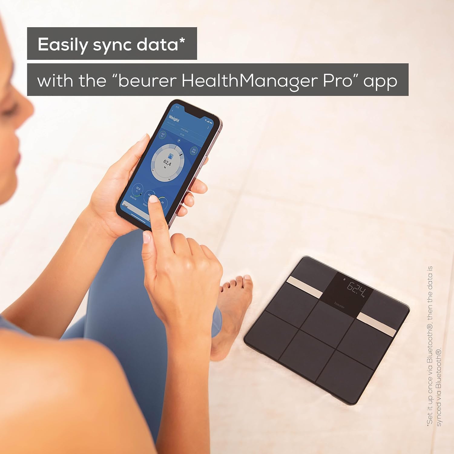 Detalle de Beurer BF 450: Bluetooth Body Analysis Bath Scale with App Sync