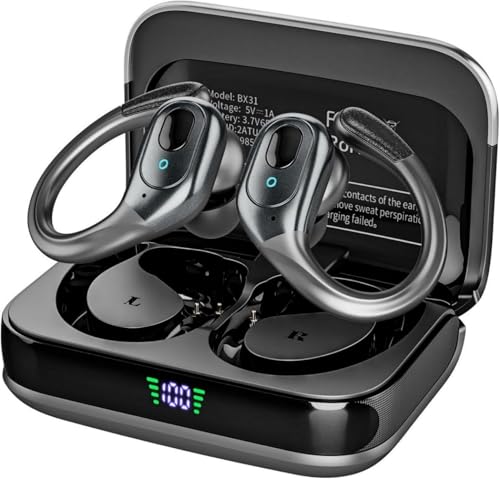 Detalle de HAOYUYAN Auriculares inalámbricos Bluetooth 5.4 con cancelación de ruido, 75 h de reproducción y IPX7
