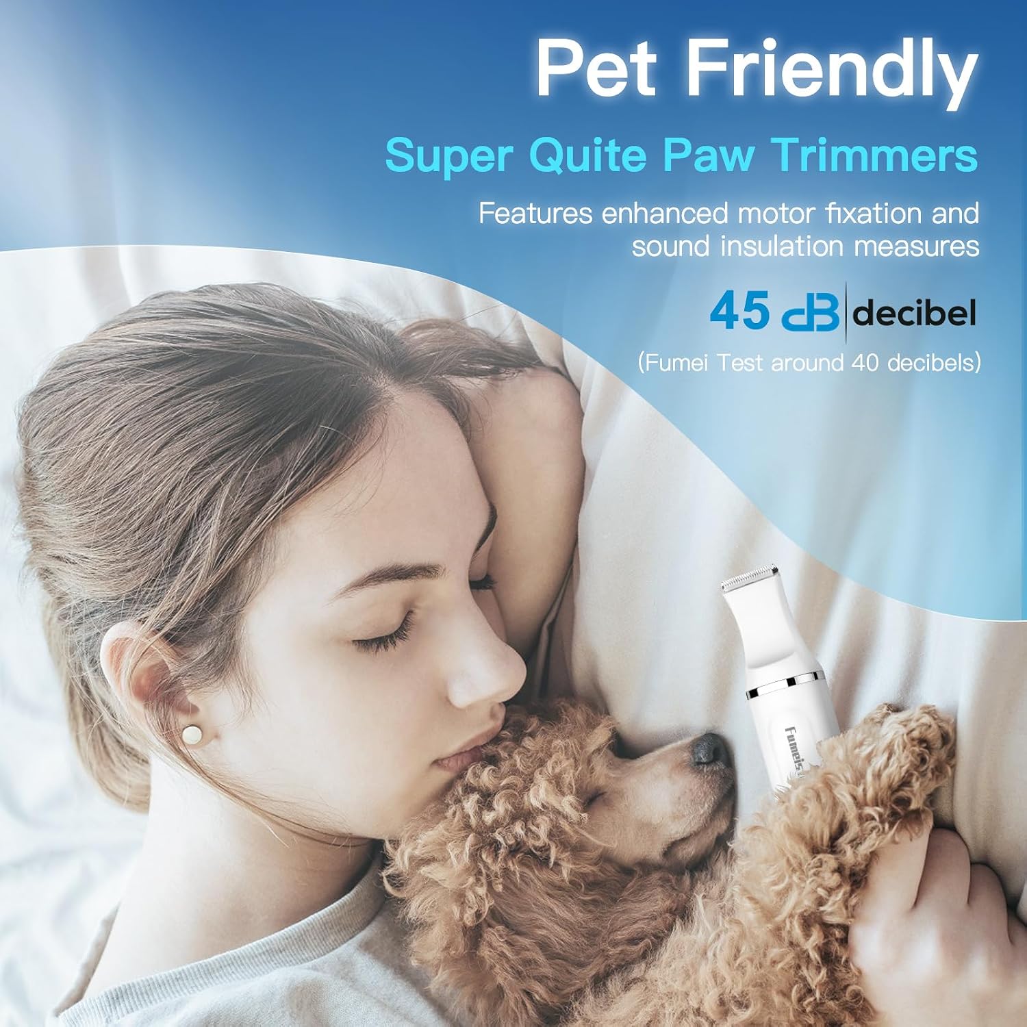 Thumbnail 3 de Fumeister Cordless Dog Clippers for Grooming (White) – Quiet, Waterproof, USB Type‑C Rechargeable