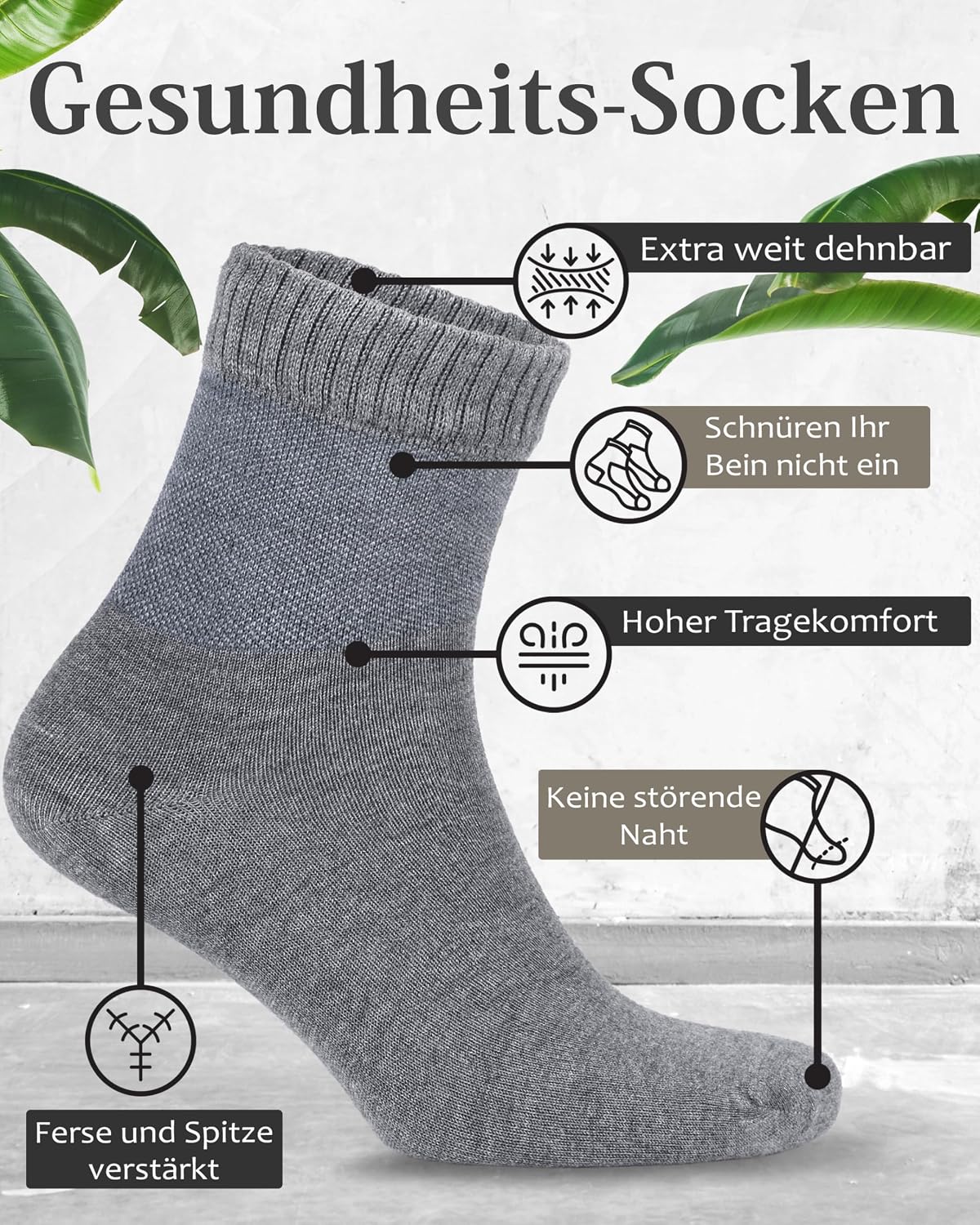 Detalle de Fiera Besa Diabetikersocken 80% Viskose