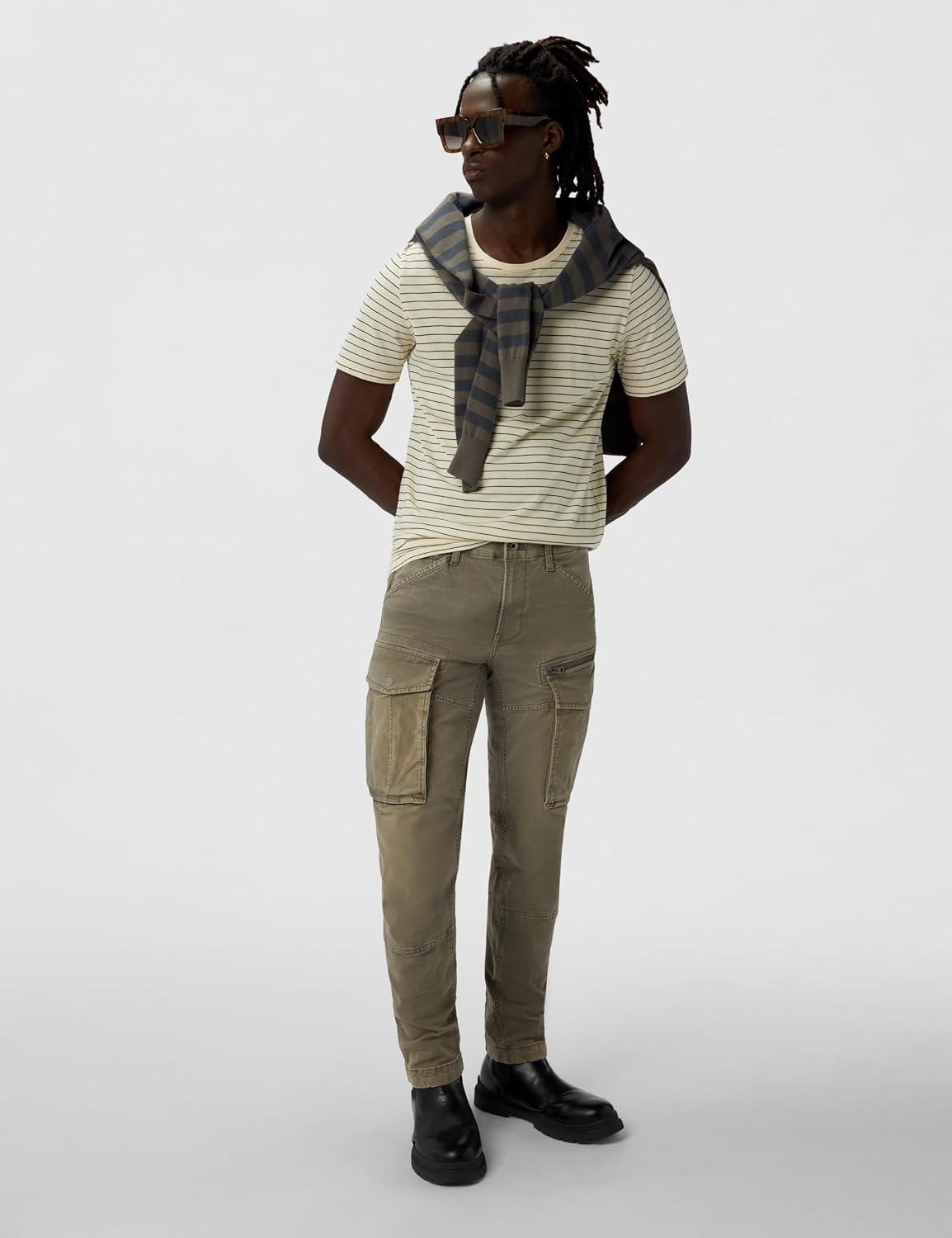 Detalle de G-STAR Herren Rovic Zip 3D Regular Tapered Pants mit verstellbarem Saum