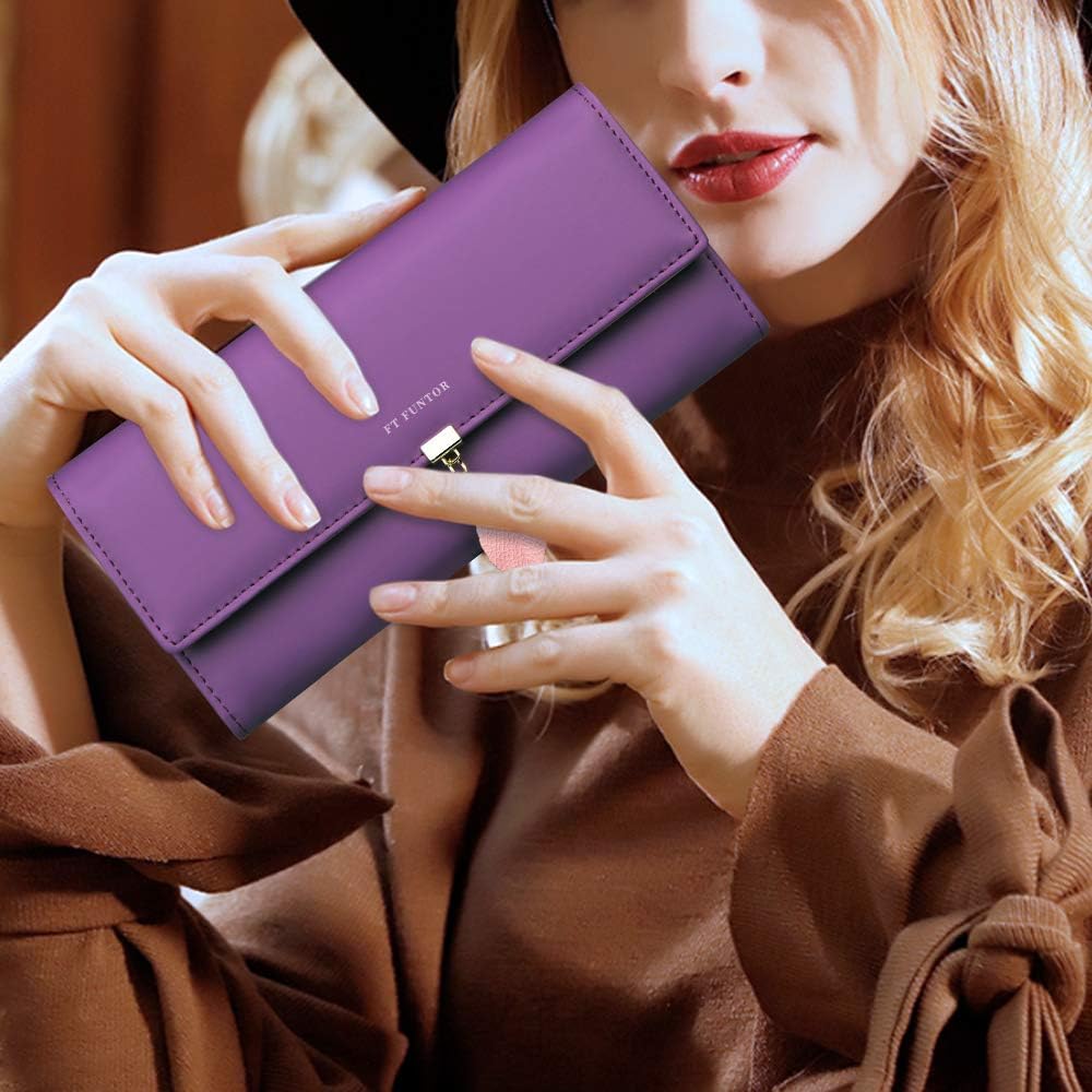 Thumbnail 6 de FT FUNTOR PU Leather Wallet L-Deep Purple