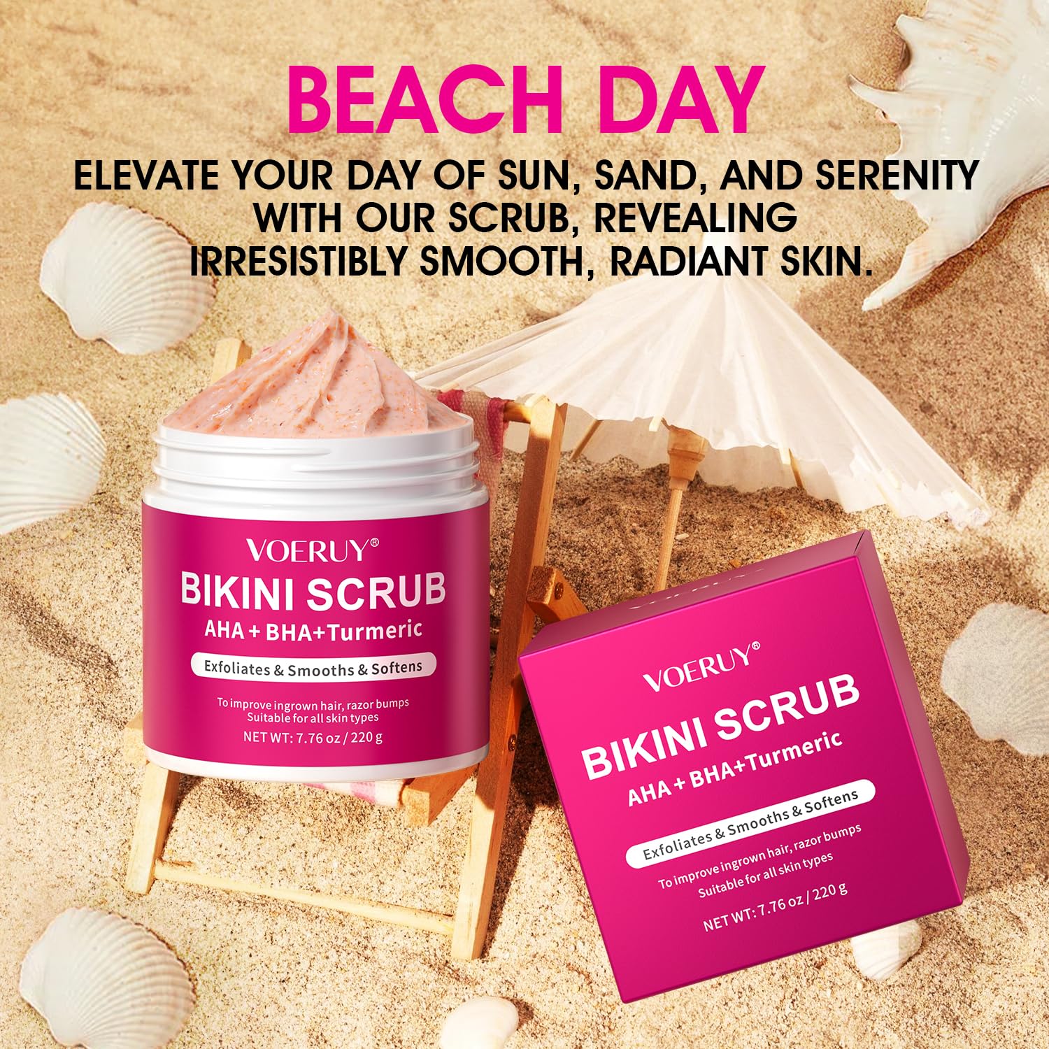 Detalle 2 de Bikini Area Exfoliator with 10% AHA+BHA & Turmeric – Gentle, Glow-Boosting Scrub for Delicate Areas