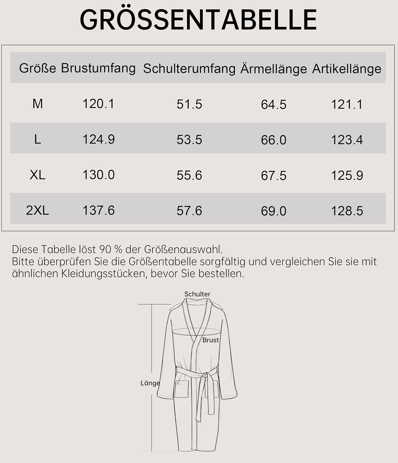 Detalle de COLORFULLEAF Bademantel Herren Leicht 100% Baumwolle – gemütlich, vielseitig und langlebig
