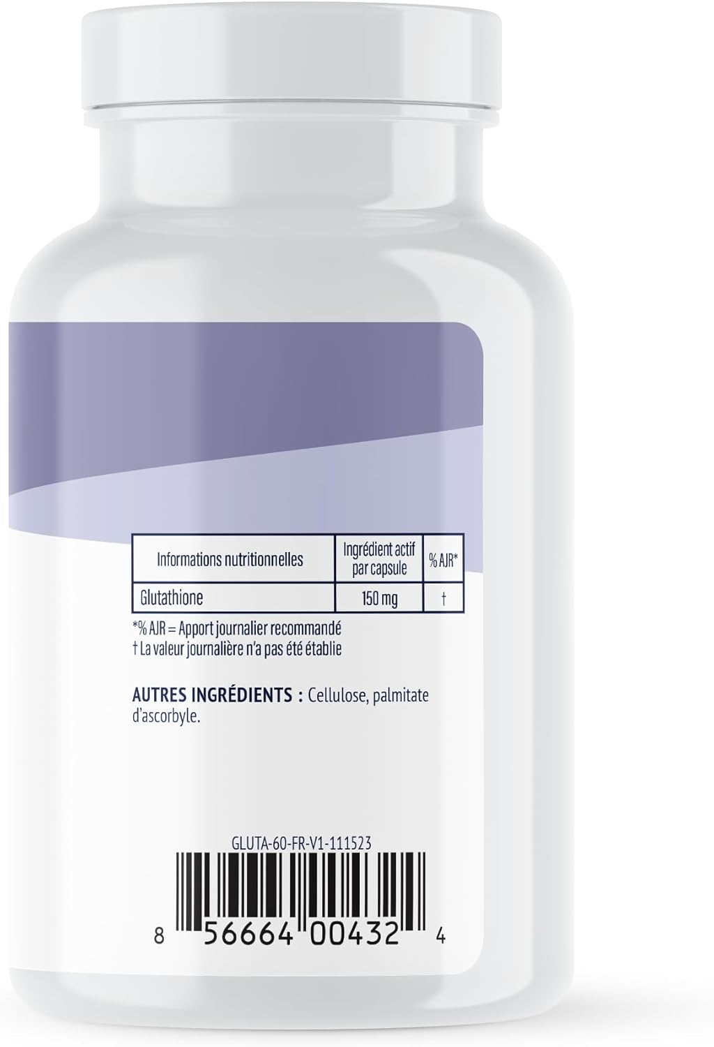 Detalle de Vimergy Glutathione – Gélules végétaliennes, 150 mg, boîte de 60 portions