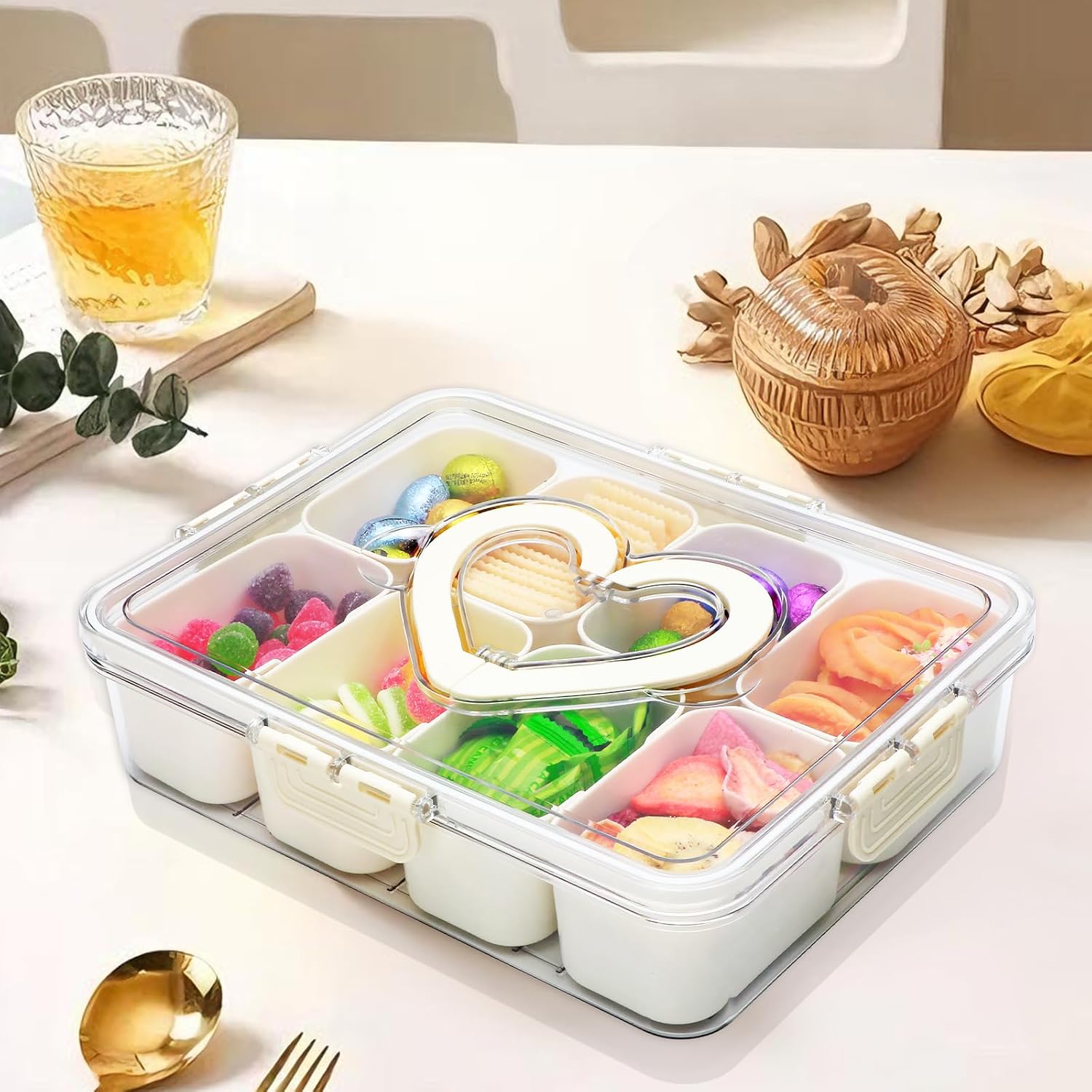 Thumbnail 5 de 2 Pack Snackle Box Container with 8-Compartment Tray (Lid & Handle) — Portable Snack Platter Organizer