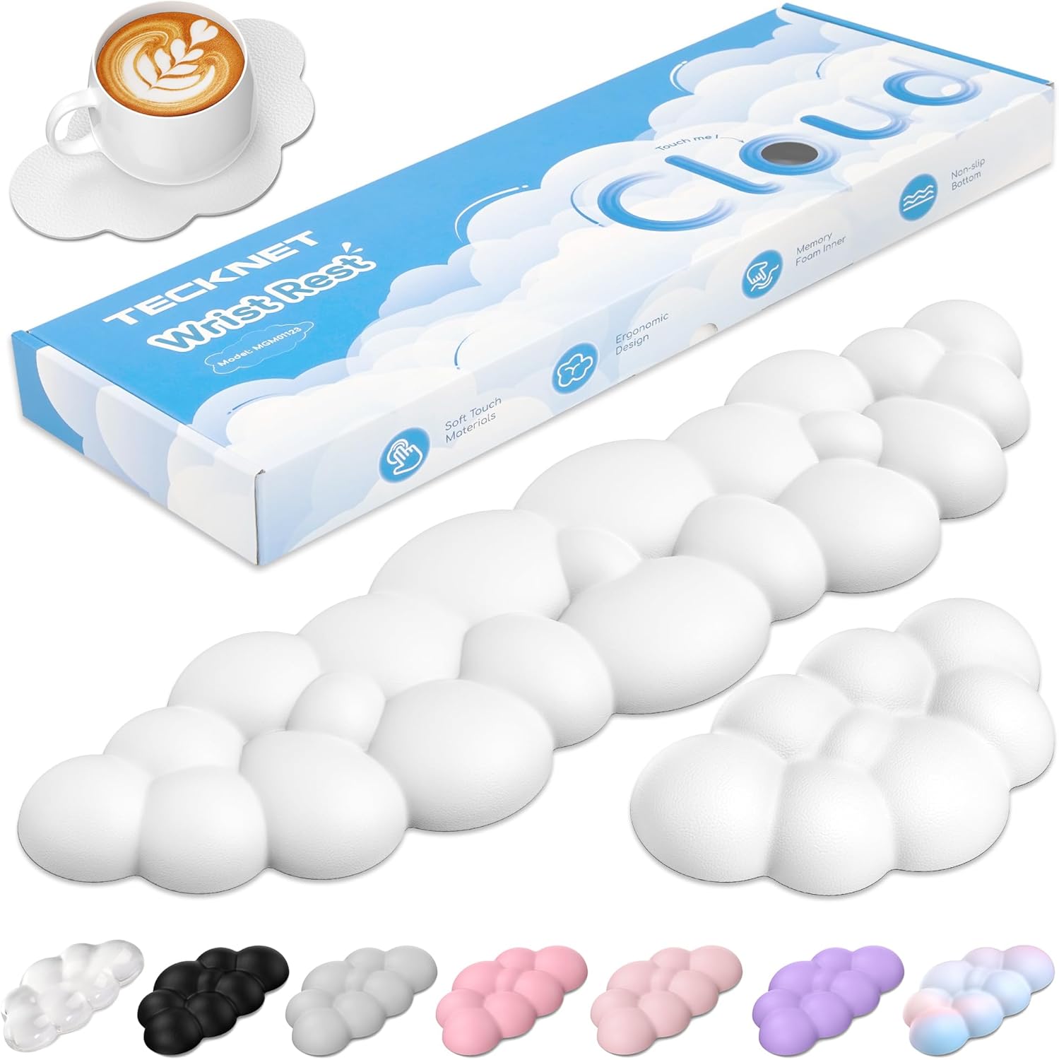 Detalle de TECKNET Cloud Wrist Rest Set