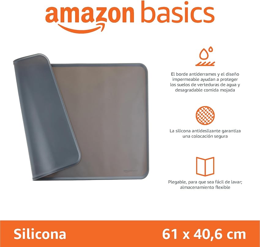 Detalle 2 de Amazon Basics Tapete silicona 61 x 41 cm para mascotas 🐾