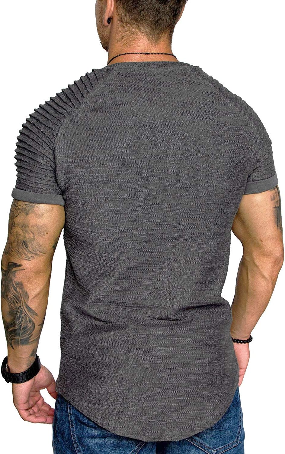 Detalle 2 de COOFANDY muscle t-shirt with pleated raglan