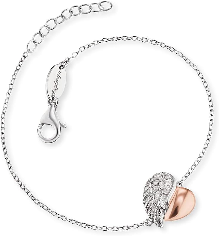 Detalle de Engelsrufer Damen Armband aus Sterling Silber mit Herz-Flügel Anhänger
