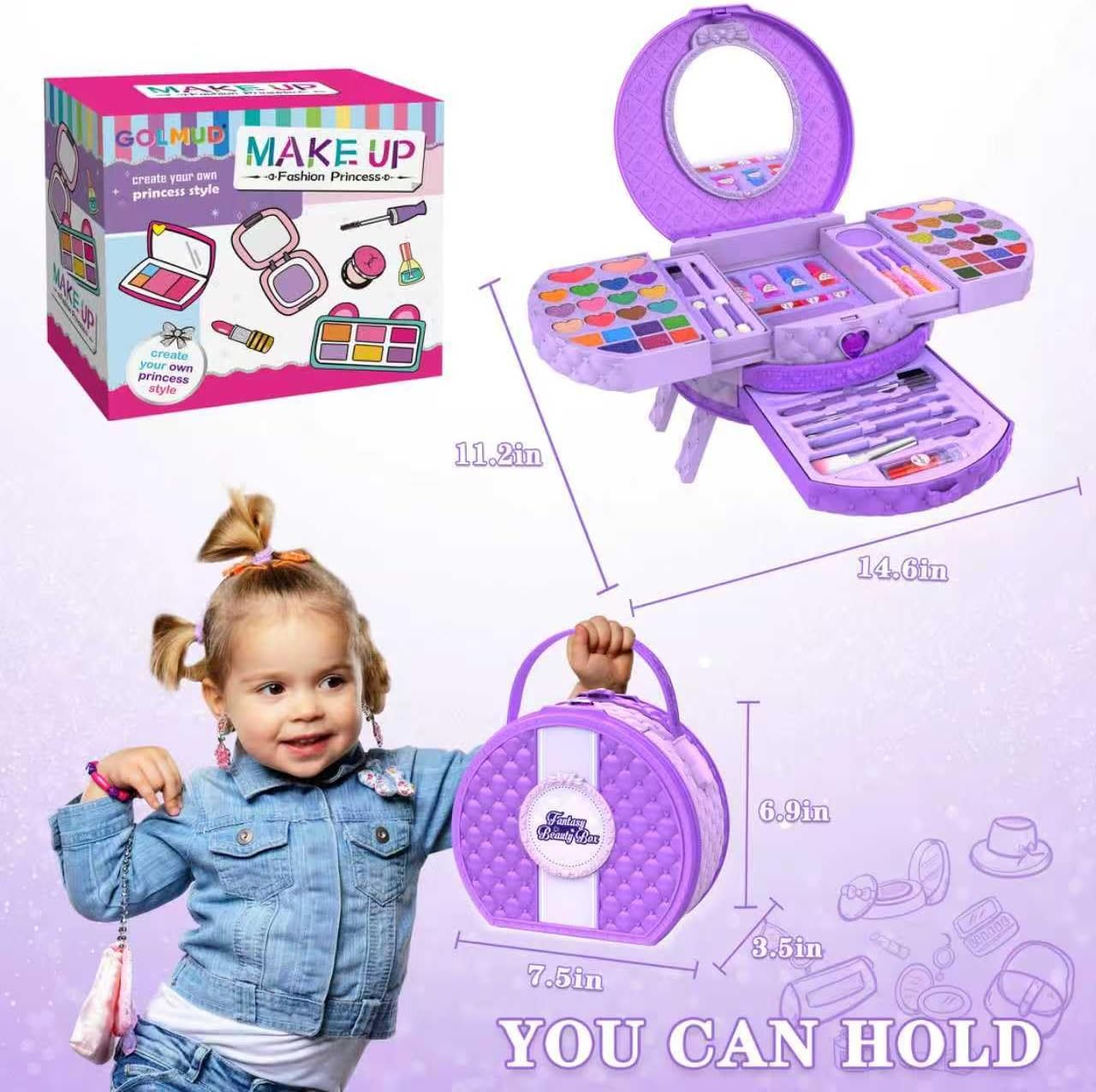 Thumbnail 2 de 66 Pcs Kids Makeup Sets for Girls with Portable Stand – A playful starter kit for creative dress-up