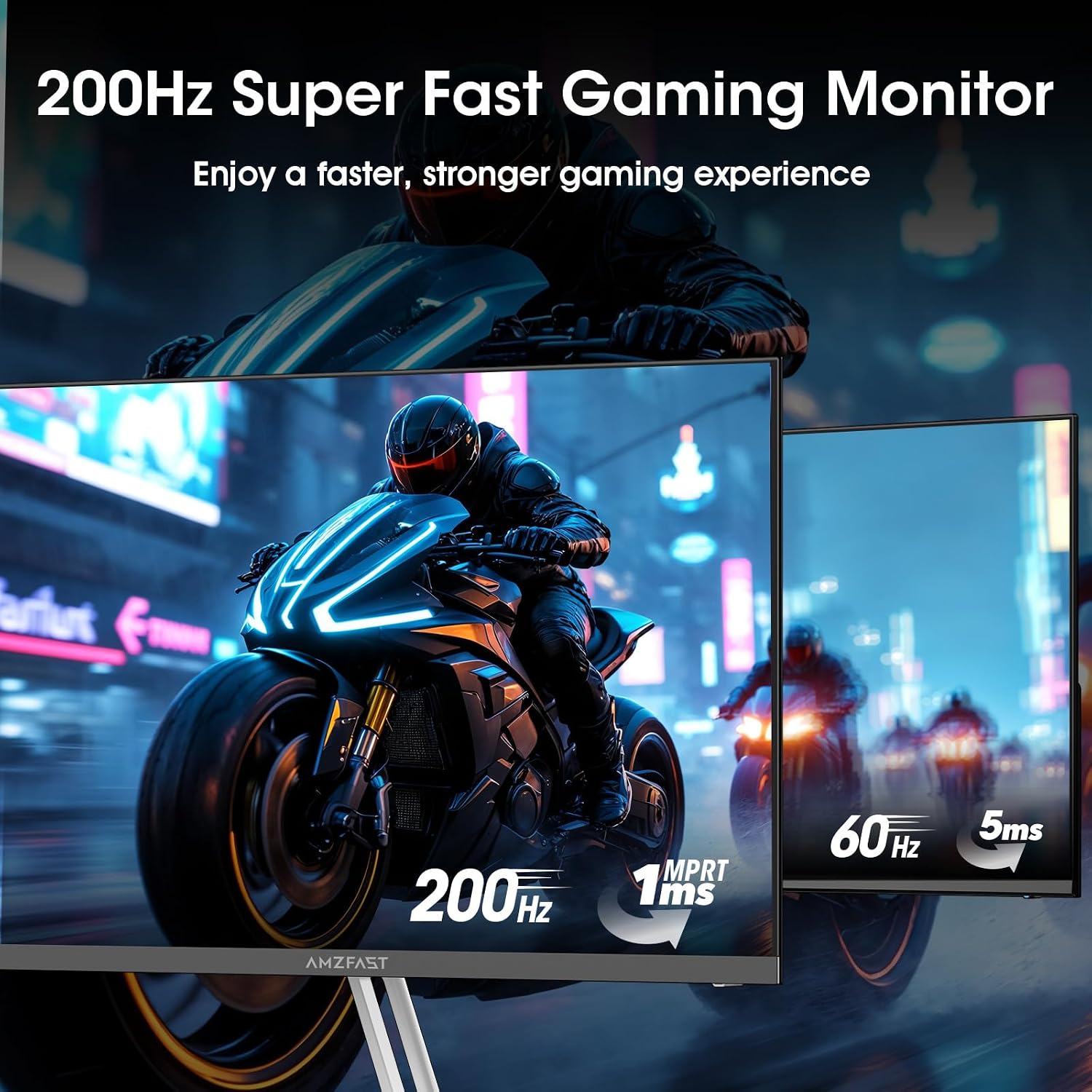 Detalle 2 de Amzfast AMZG24X1W 24" 200Hz Gaming Monitor