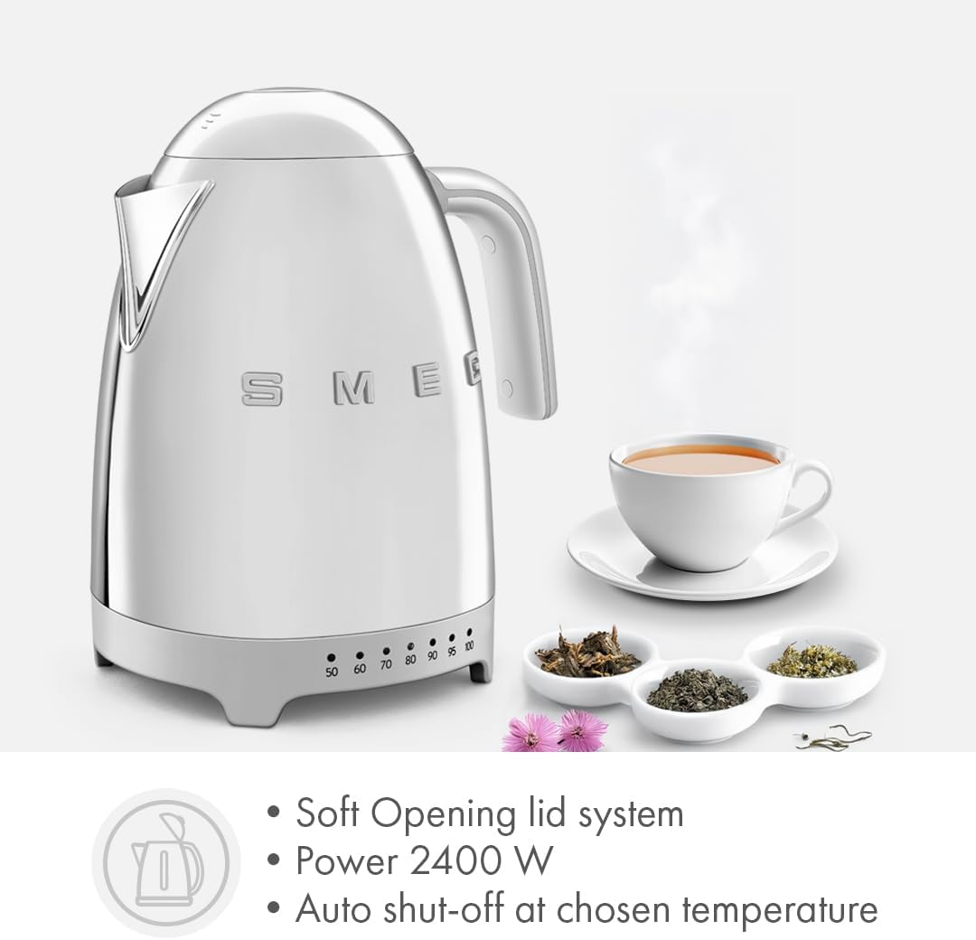 Detalle de Smeg 50's Retro Style KLF04SSUS Variable Temperature Kettle, 1.7 L