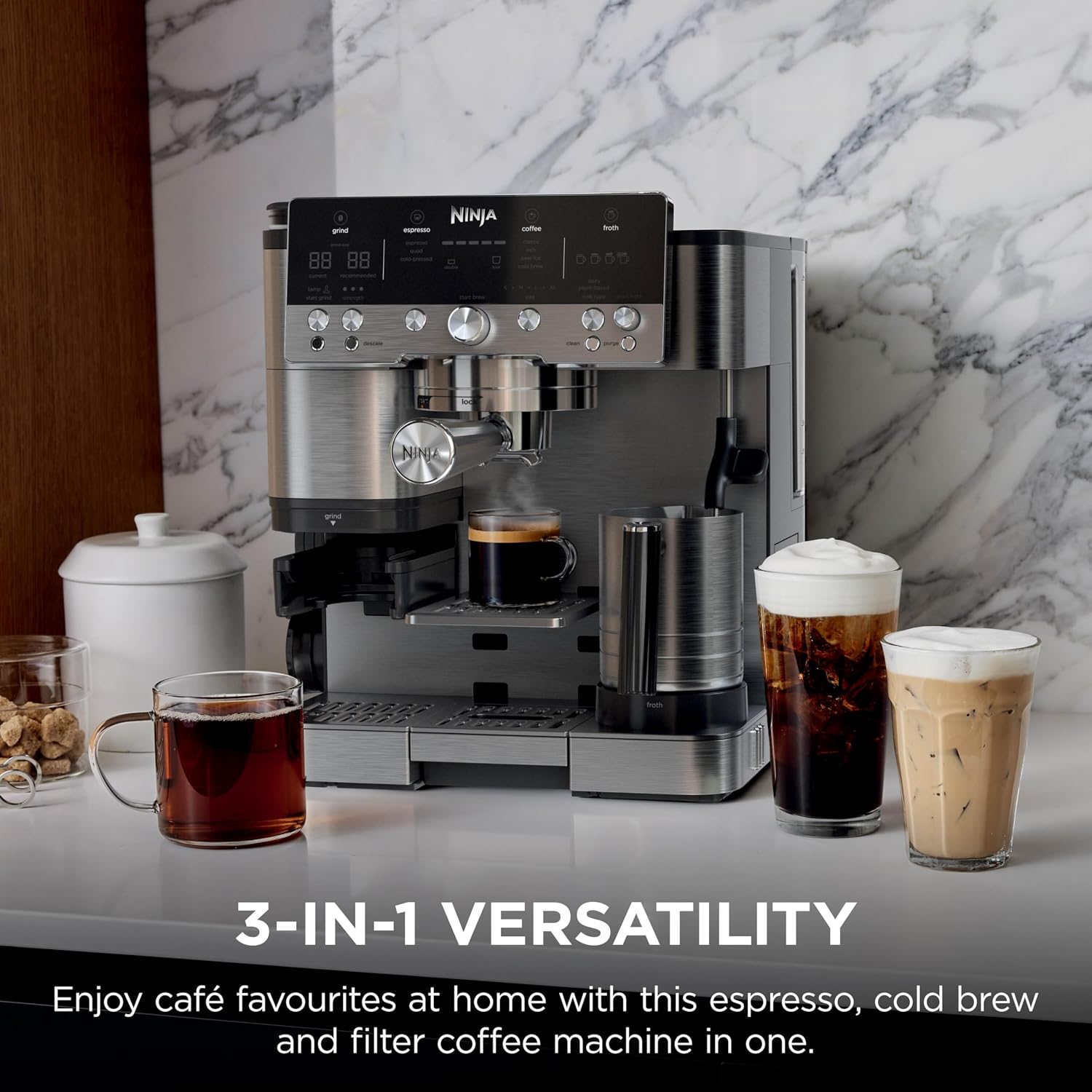 Detalle 2 de Ninja Luxe Premier ES601UK 3‑in‑1 Coffee Machine