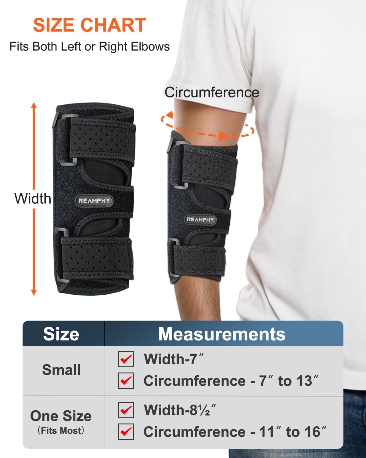 Thumbnail 6 de Reamphy Small Elbow Brace, Adjustable Night Support Splint for Adults