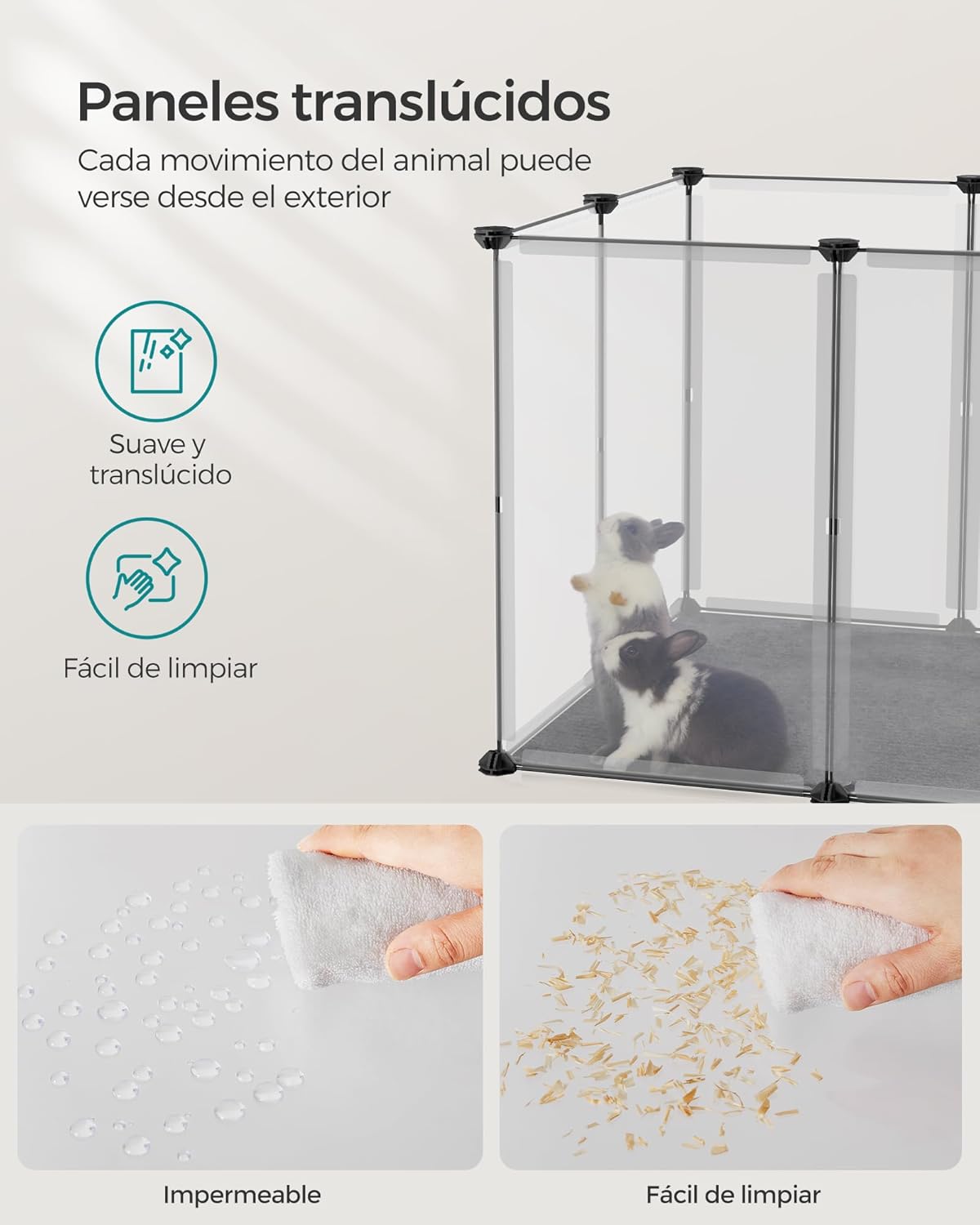 Thumbnail 4 de SONGMICS LPC007W01 Valla para Mascotas 145x72