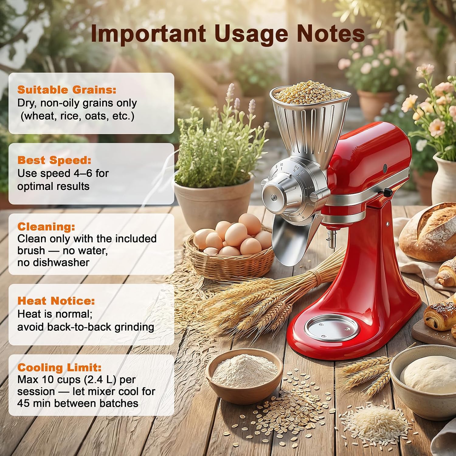 Thumbnail 6 de FOCOLLK Grain Mill Attachment, Die-Cast Aluminum