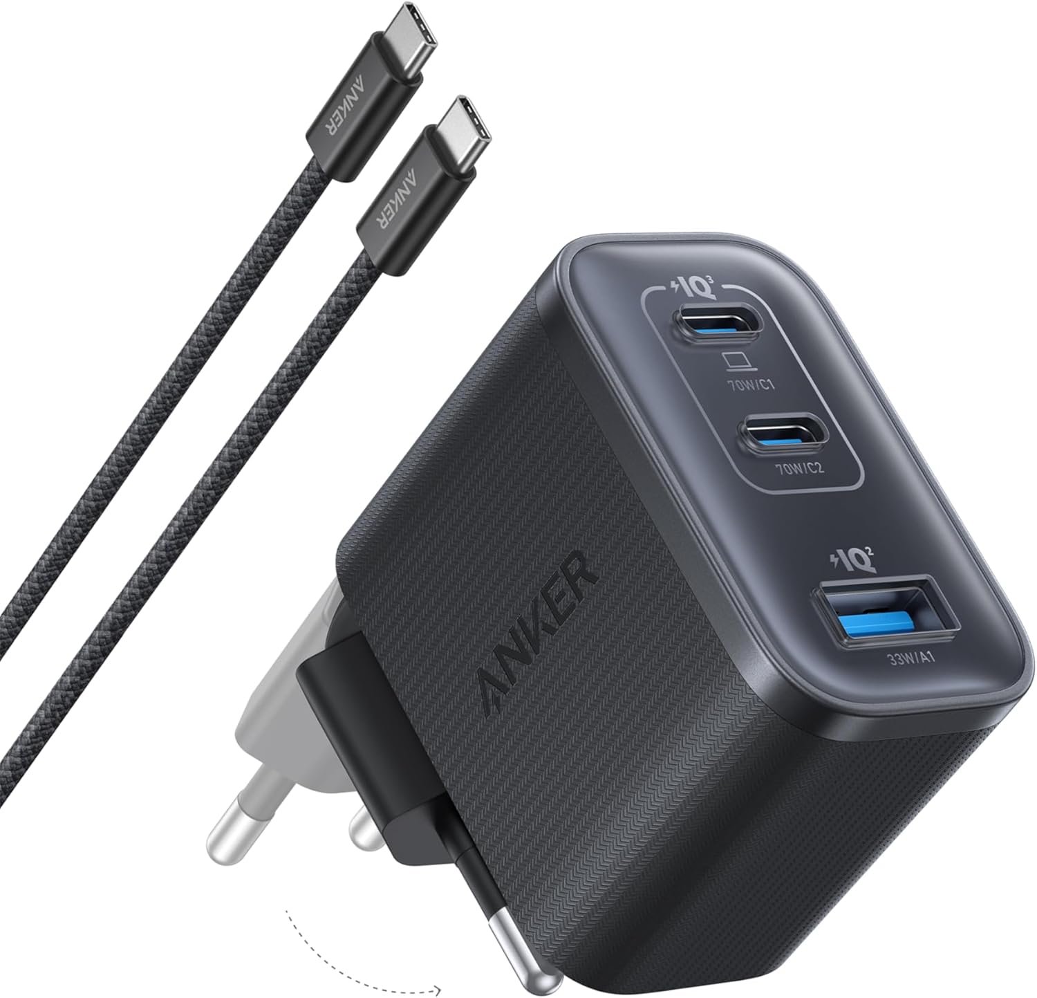 Detalle de Anker Nano 70W USB C Ladegerät 3-Port