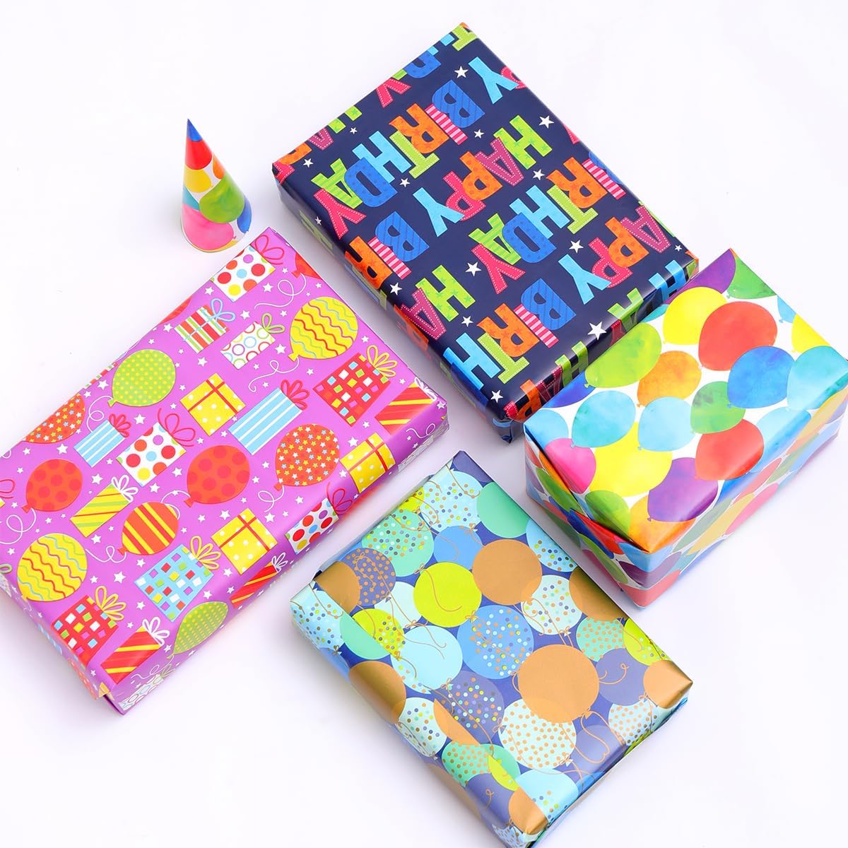 Thumbnail 4 de HBell Birthday Wrapping Paper Rolls – 4 Roll Set, 43cm x 3m each