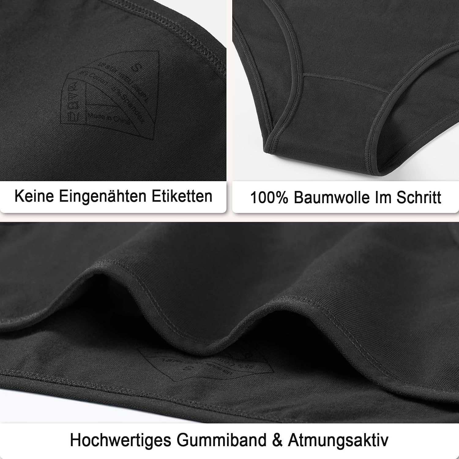 Thumbnail 4 de anqier Damen-Unterhosen im 6er-Pack aus Baumwolle (95% Baumwolle, 5% Elasthan) – atmungsaktive Hipster