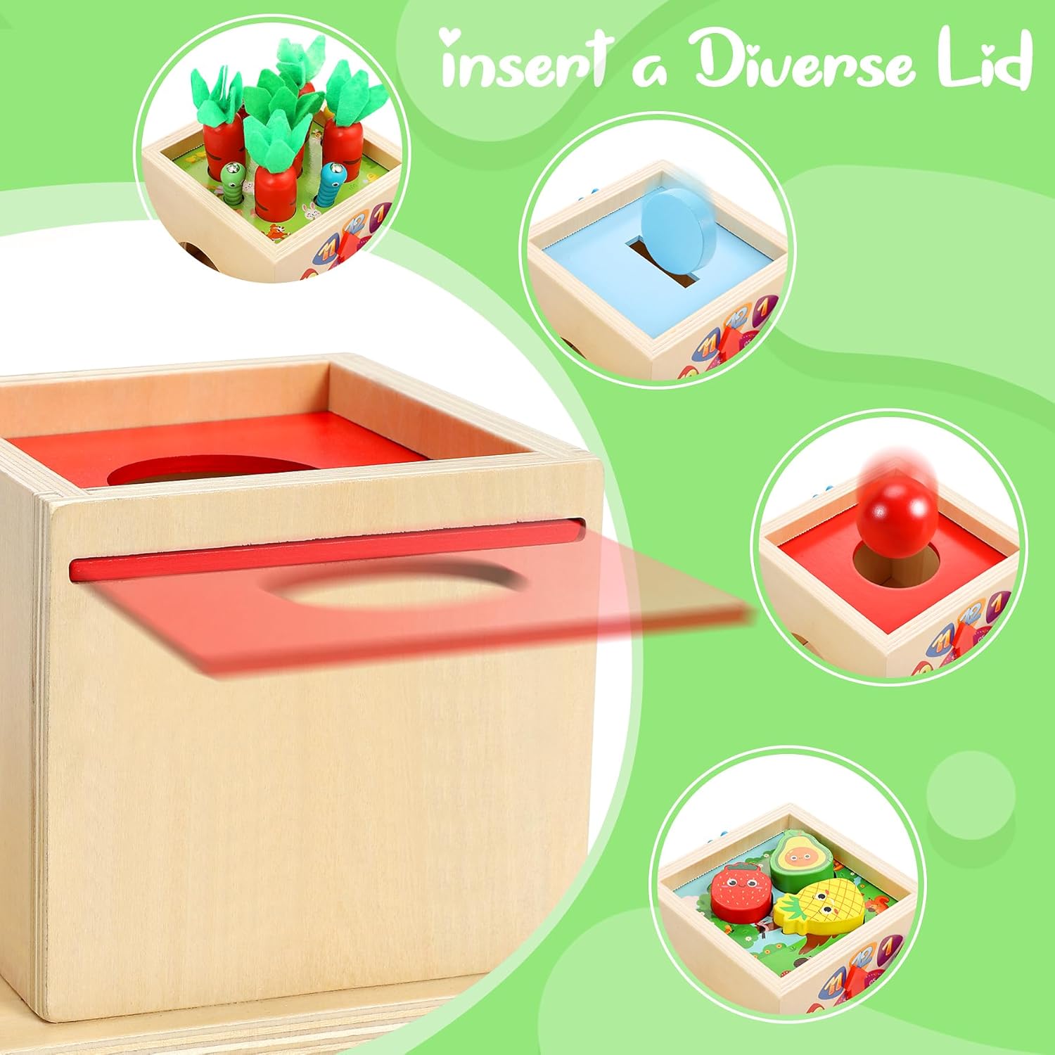 Thumbnail 3 de COOLJOY Giochi Bambini 2 Anni Cubo Multiattività in Legno 8-in-1 Montessori