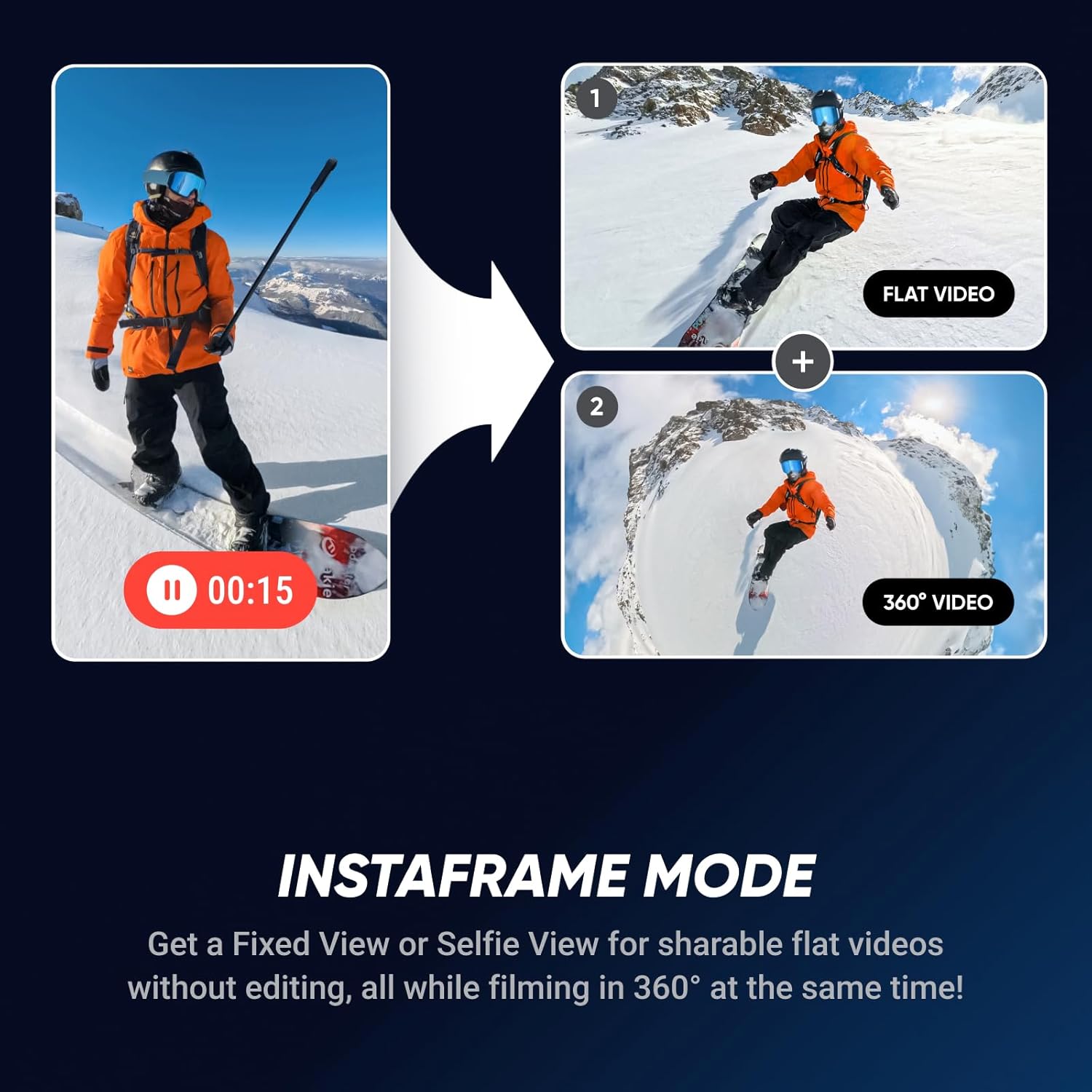 Thumbnail 4 de Insta360 X5 Essentials Bundle (Waterproof) – 8K 360° action camera with low-light processing